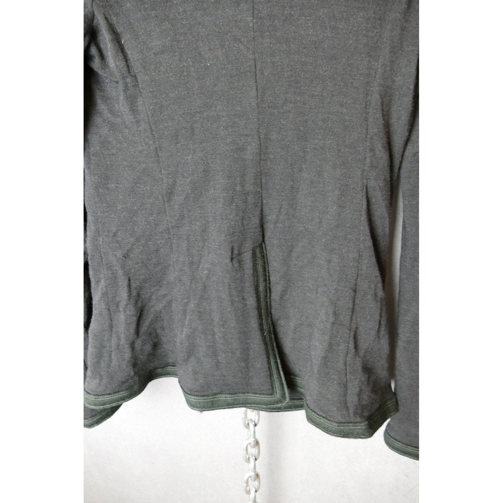DIANE‎ VON FURSTENBERG DVF Knit Blazer Jacket Charcoal Grey Wool Size 12 - Picture 8 of 9